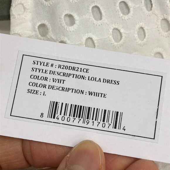 NWT Rhode White Lola Eyelet Ruffled Mini Dress size L - Picture 6 of 16